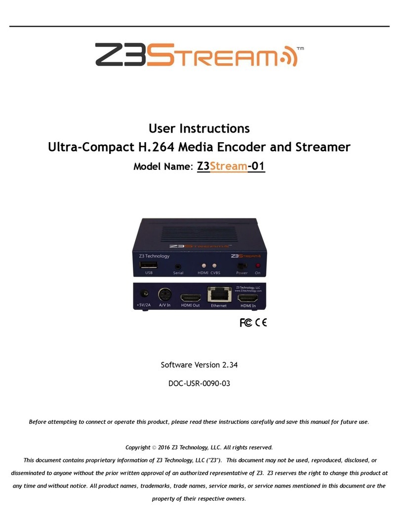 Z3Stream Z3Stream-01 User instructions