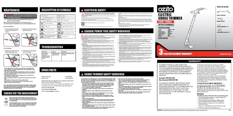 Ozito LMBLGTK-000 User manual