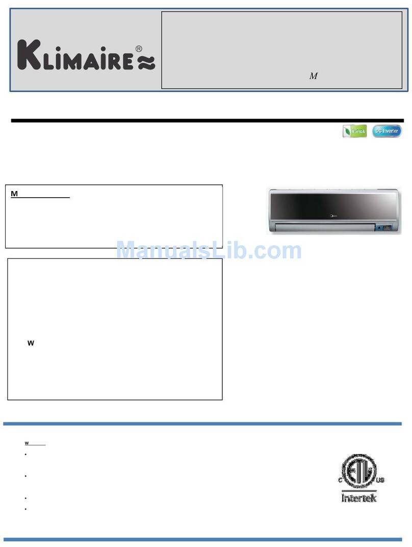 Klimaire KWIM09-H2 User manual