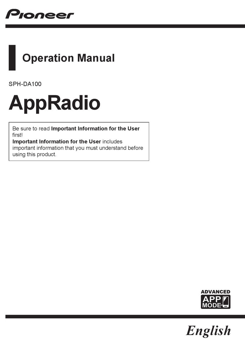 Pioneer AppRadio SPH-DA100 User manual