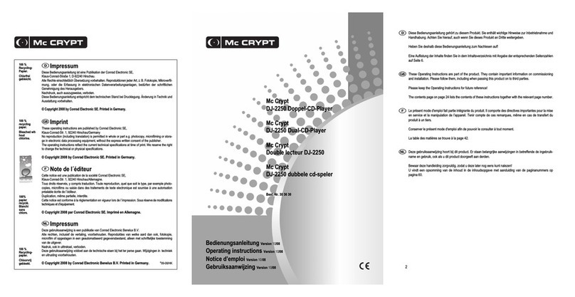 MC Crypt DJ-2250 User manual