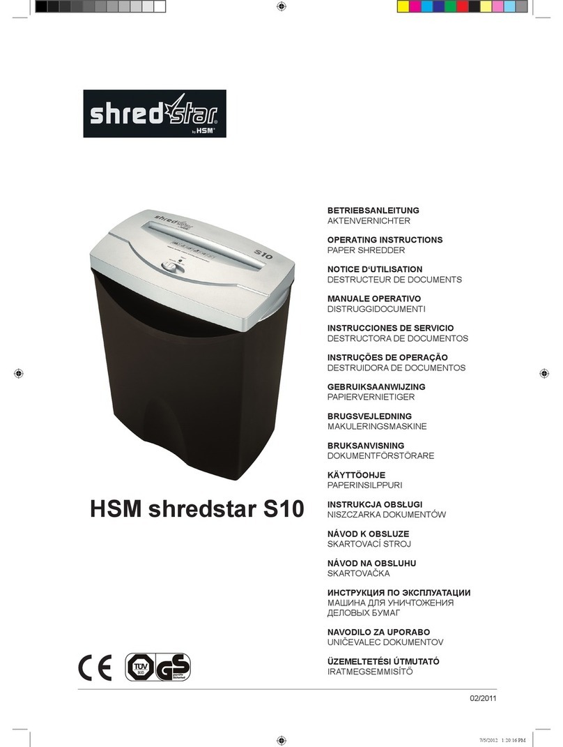 ShredStar S10 Operating	 instruction
