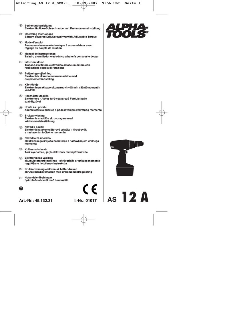 Alpha tools AS 12 A operating instructions