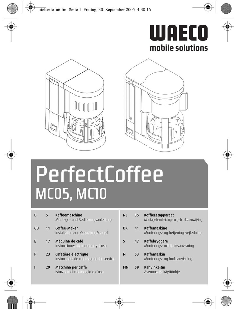 Waeco PerfectCoffee MC05 Installation & operation manual