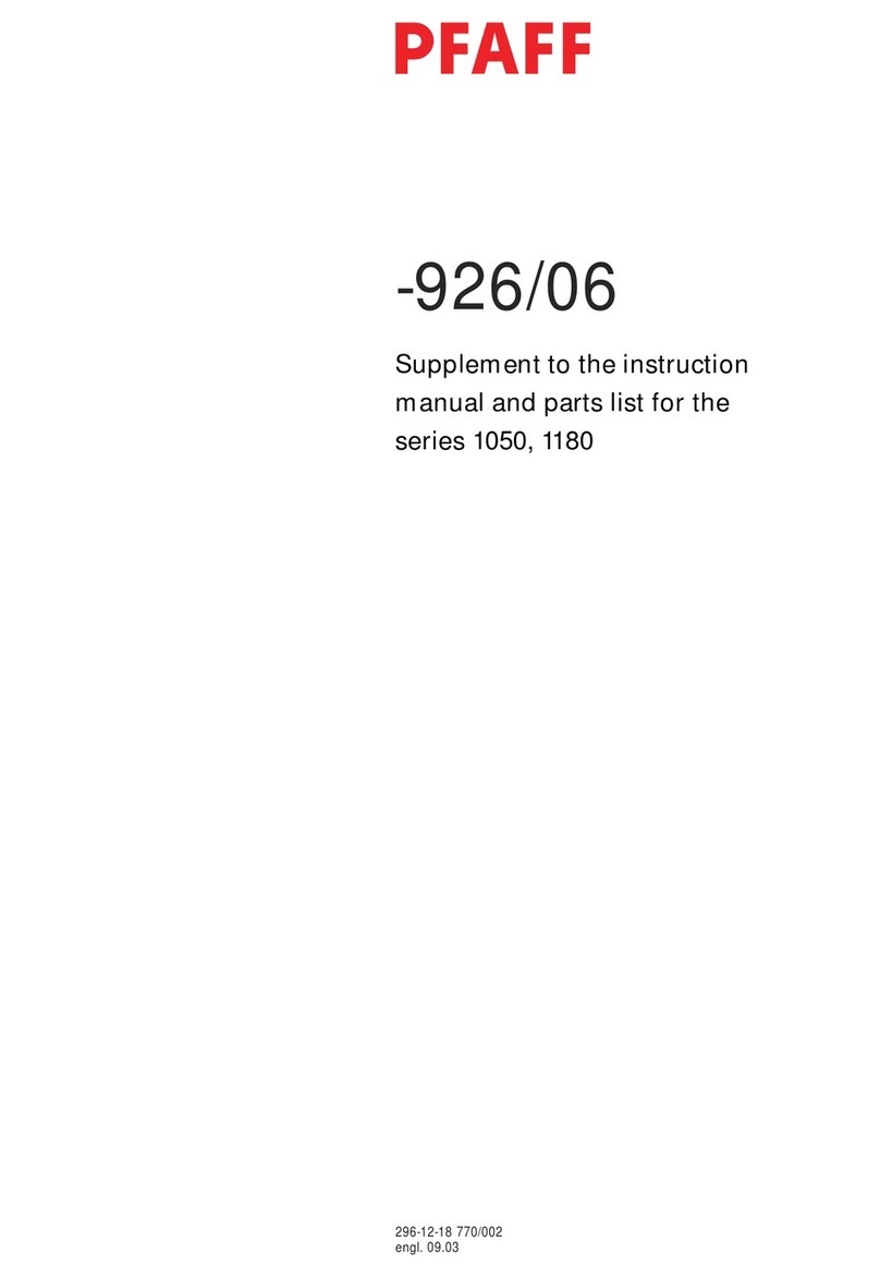 Pfaff Element 1050 series Supplement to instruction manual