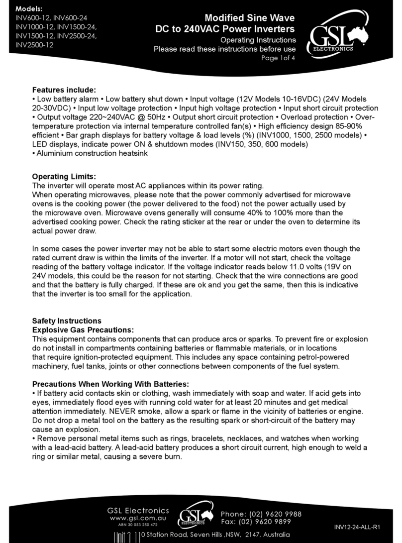GSL INV600-12 User manual
