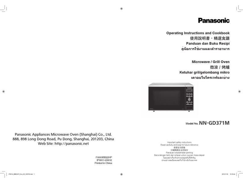 Panasonic NN-GD371M Operating instructions