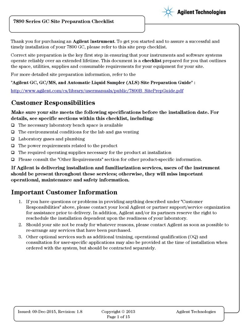 Agilent Technologies 7890 GC Operating instructions