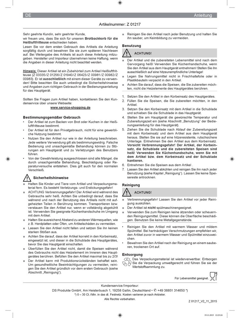 gourmetmaxx Z 01217 instructions