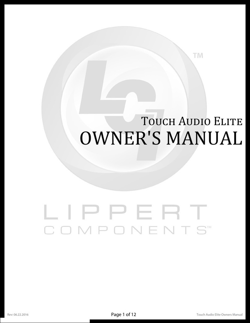 Lippert Components Touch Audio Elite owner's manual