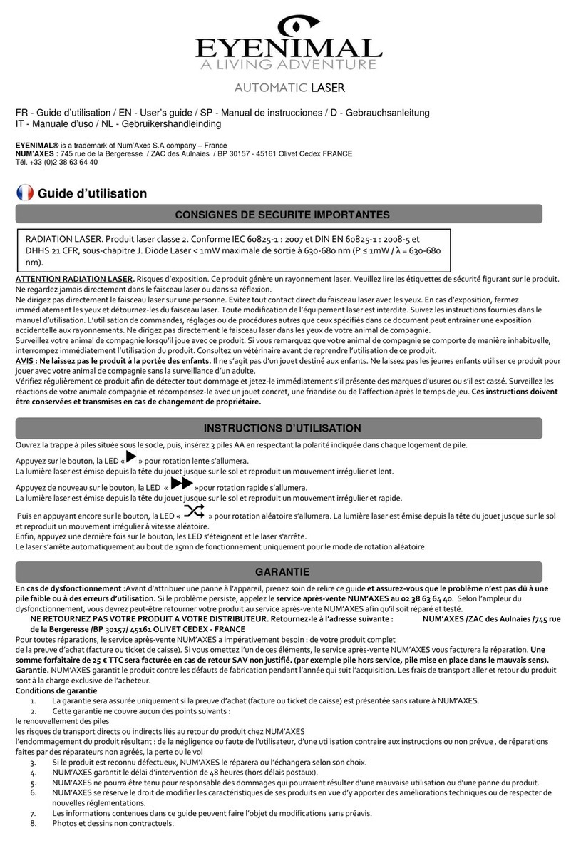 Num'axes AUTOMATIC LASER User manual