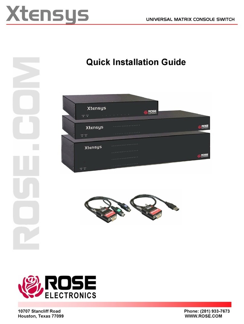 Rose electronics Xtensys Quick installation guide