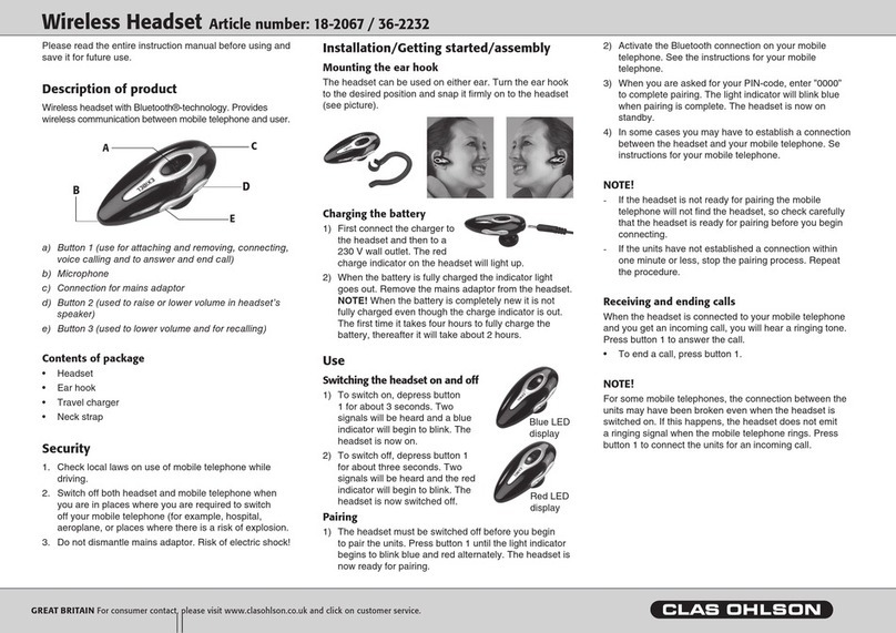 Clas Ohlson 18-2067 User manual