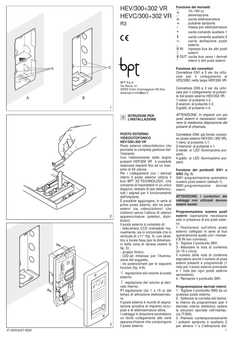 Bpt HEV/300-302 VR User manual