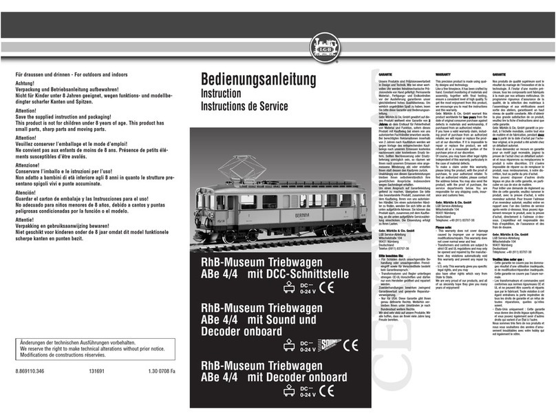 marklin ABe 4/4 Railcar User manual marklin ABe 4/4 Railcar User manual