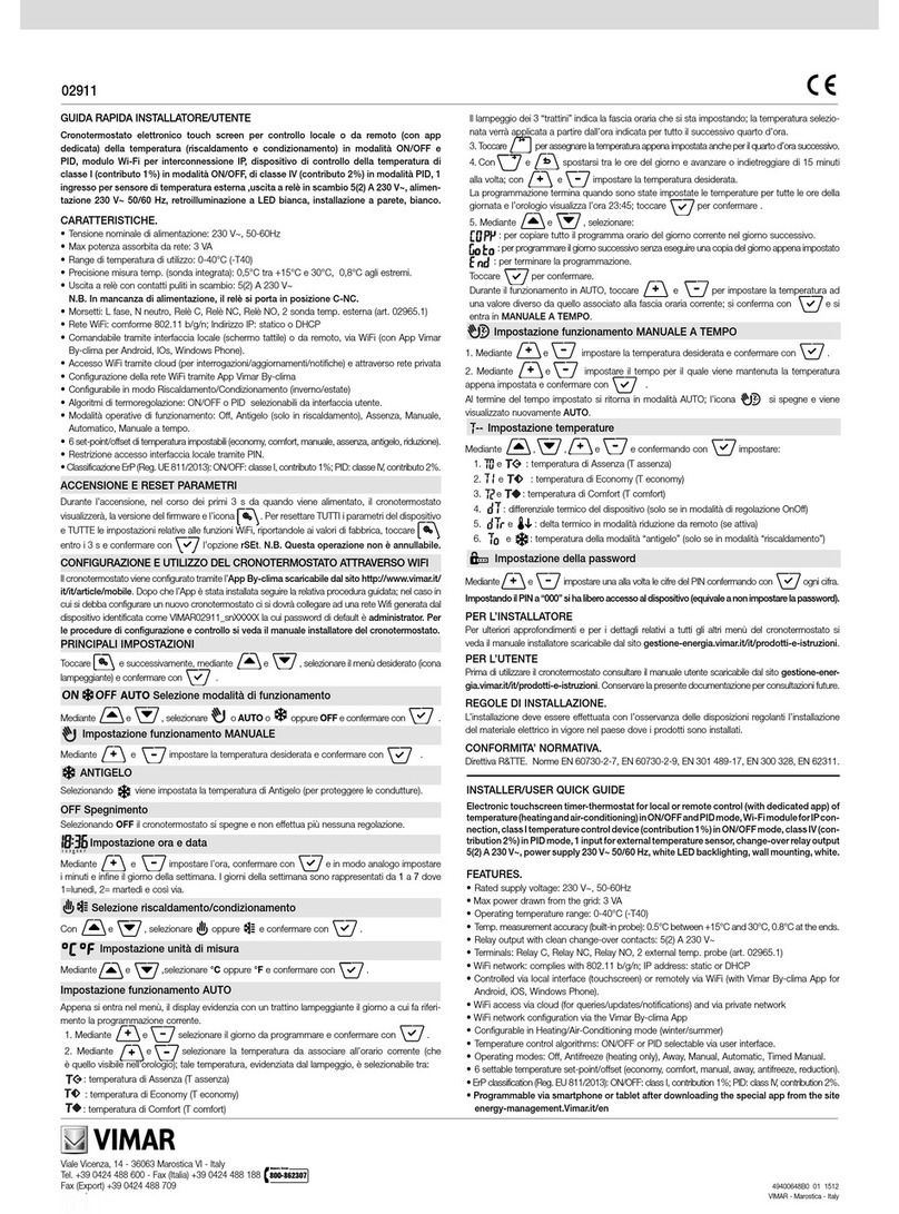 Vimar 2911 User manual