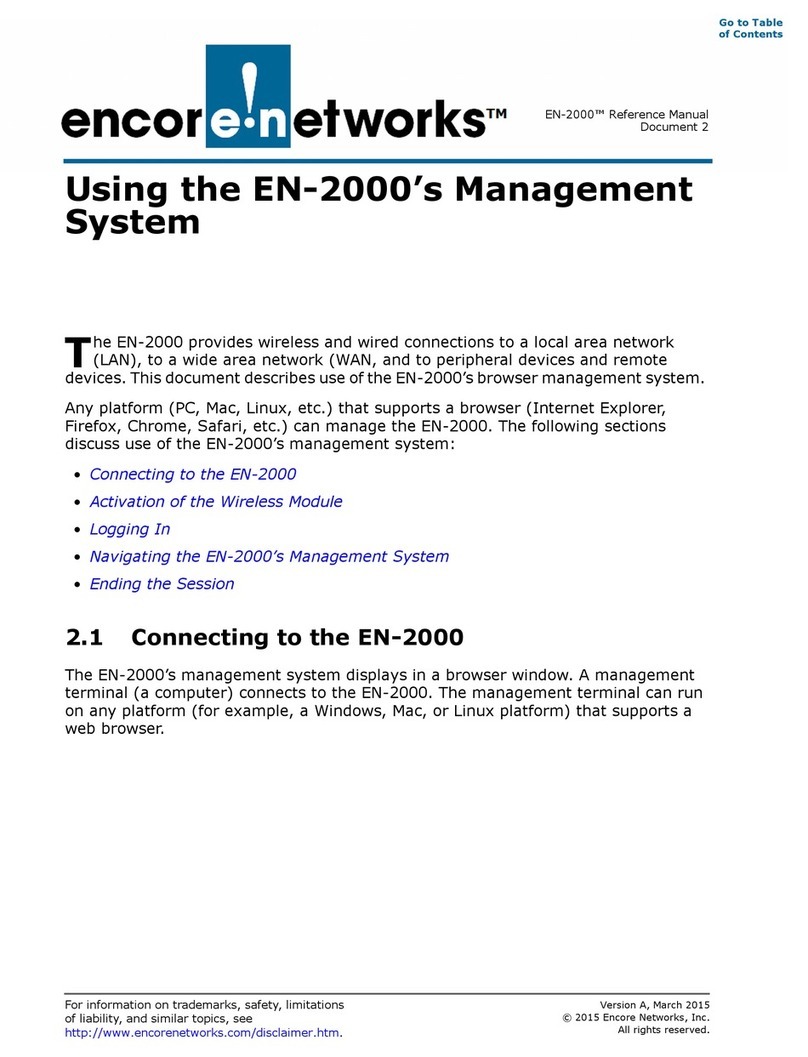 Encore Networks EN-2000 Reference manual Encore Networks EN-2000 Reference manual