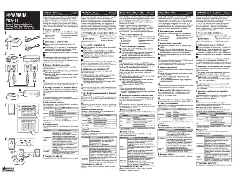 Yamaha YBA-11 User manual