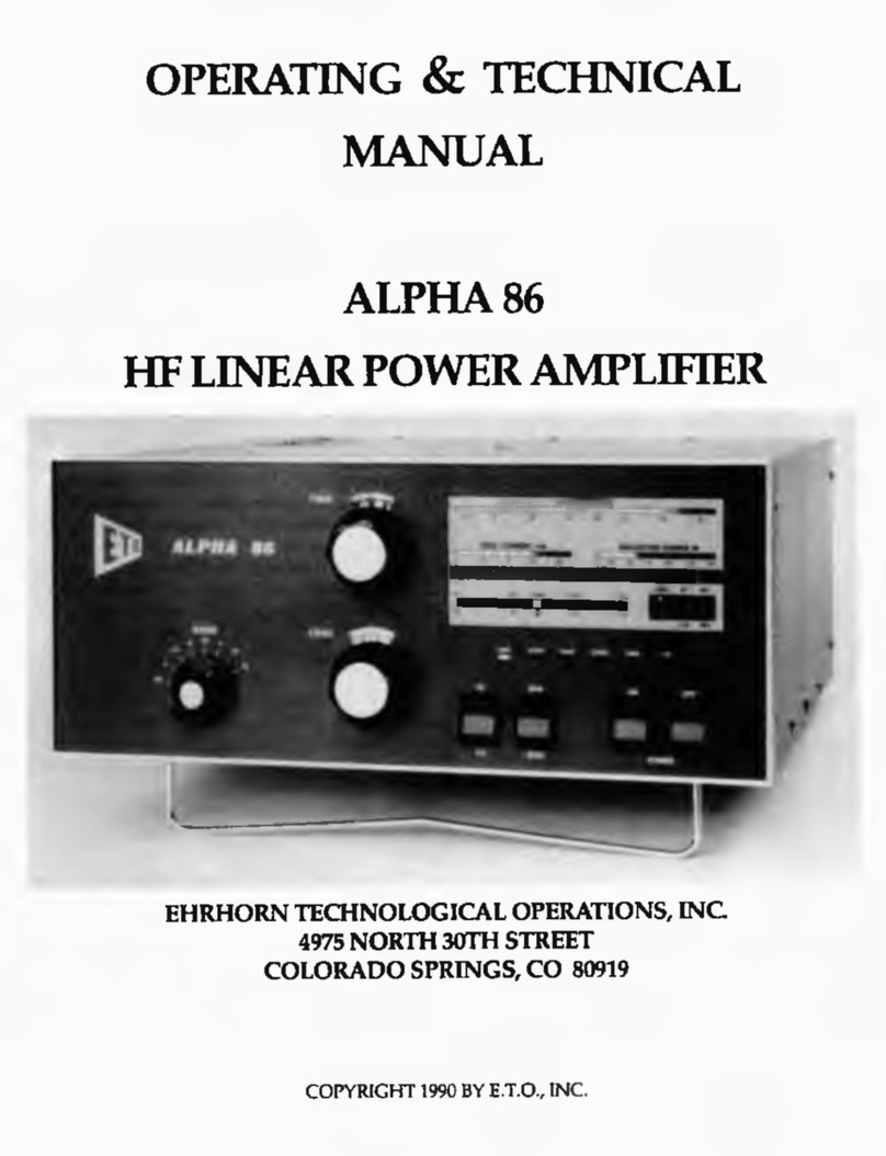 Ehrhorn Technological Operations ALPHA 86 User manual