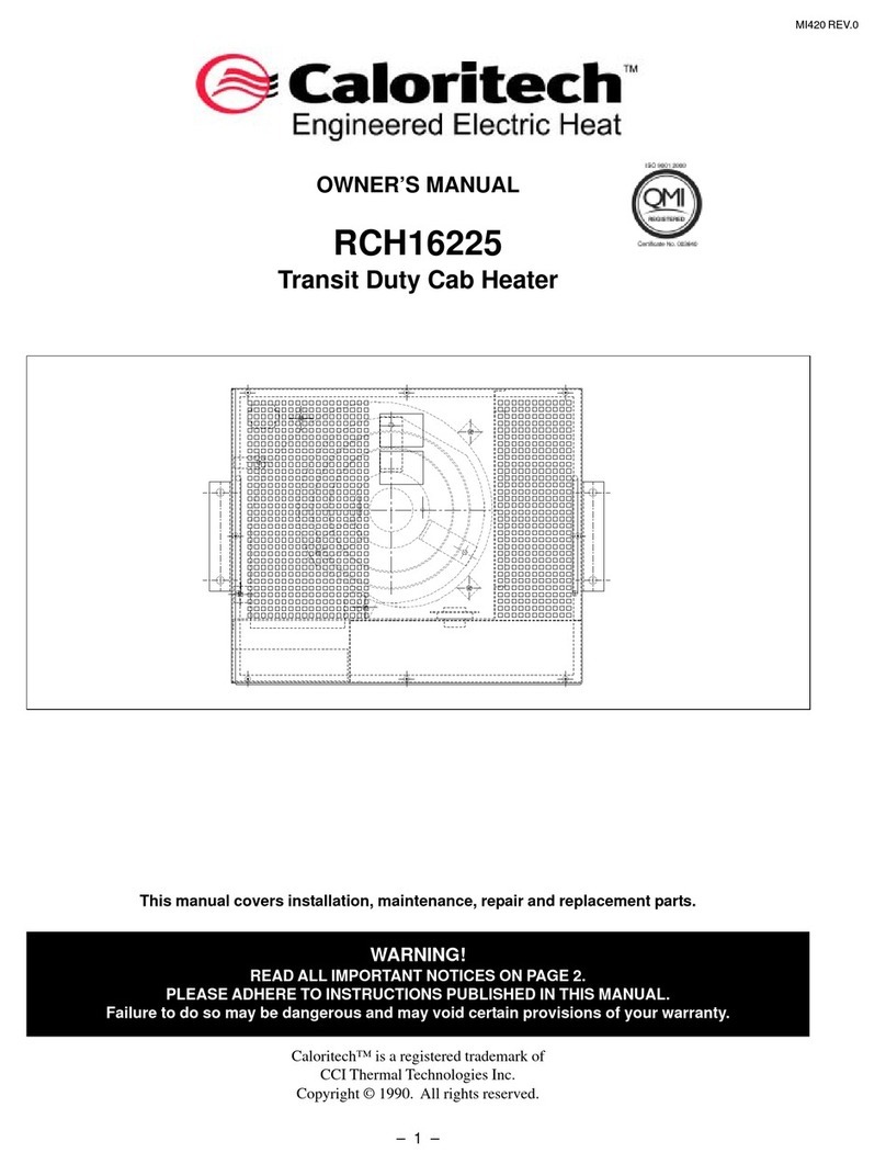 Caloritech RCH16225 User manual