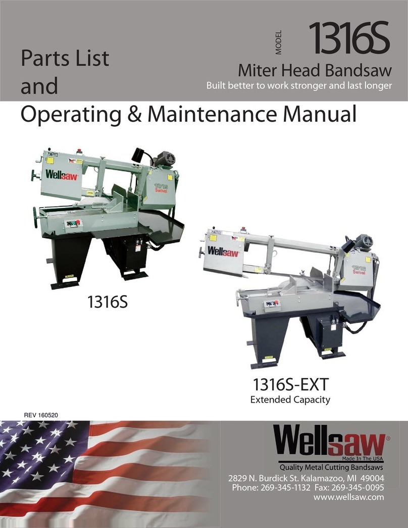 Wellsaw 1316S operating & maintenance manual