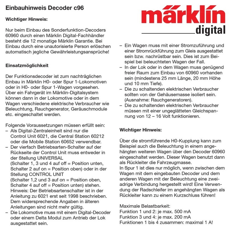 marklin C96 installation instructions marklin C96 installation instructions