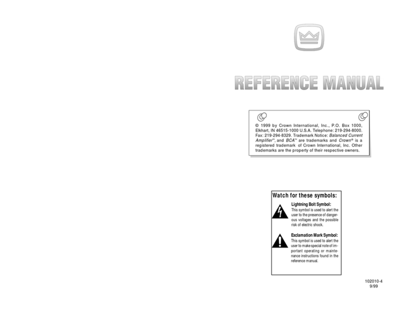 Crown CROWN K Series User manual Crown CROWN K Series User manual