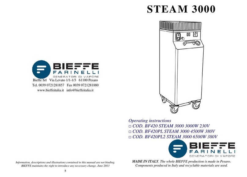 Bieffe Steam 3000 operating instructions