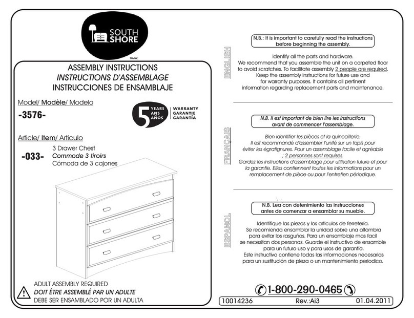 South Shore Gunite 3576 Assembly instructions