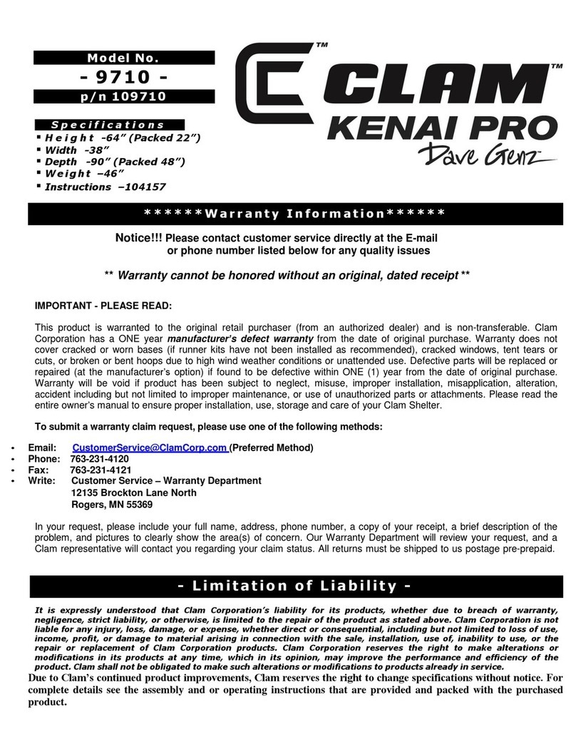 Clam 9710 Kenai Pro user manual