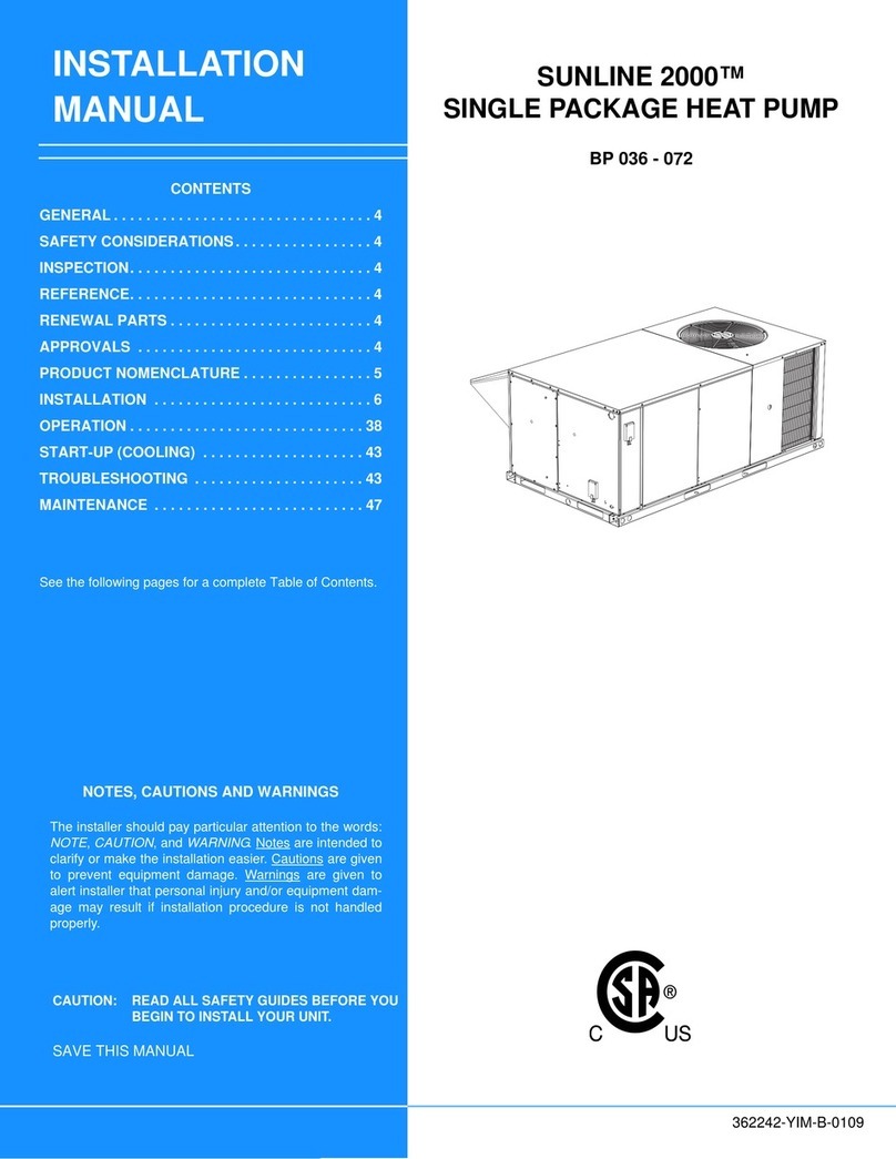 York Sunline 2000 User manual