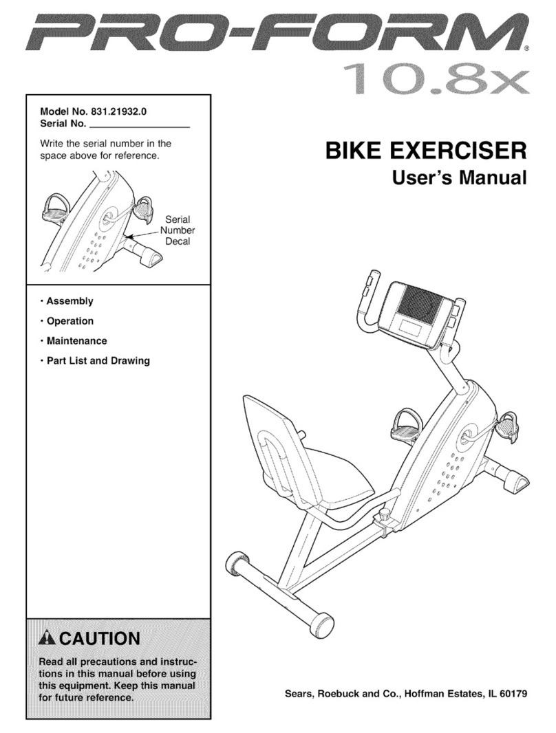 Sears, Roebuck and Co. pro-form 10.8x user manual
