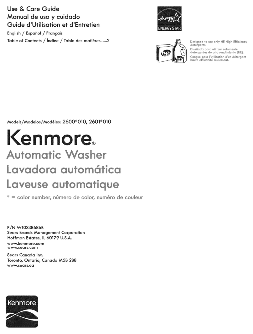 Kenmore 110.26002012 User manual Kenmore 110.26002012 User manual