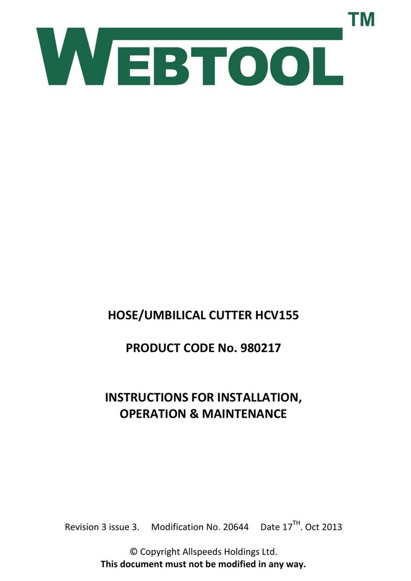 Webtool HCV155 Instructions for installation, operation care and maintenance