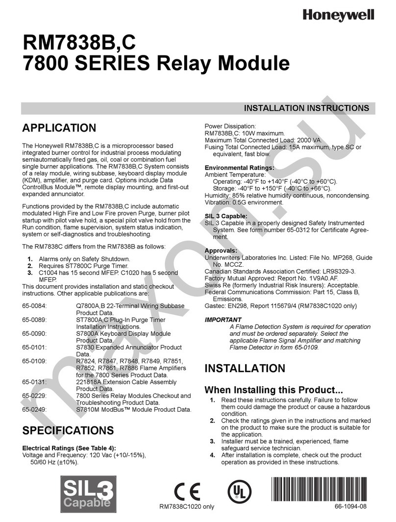 Honeywell RM7838B Series User manual Honeywell RM7838B Series User manual