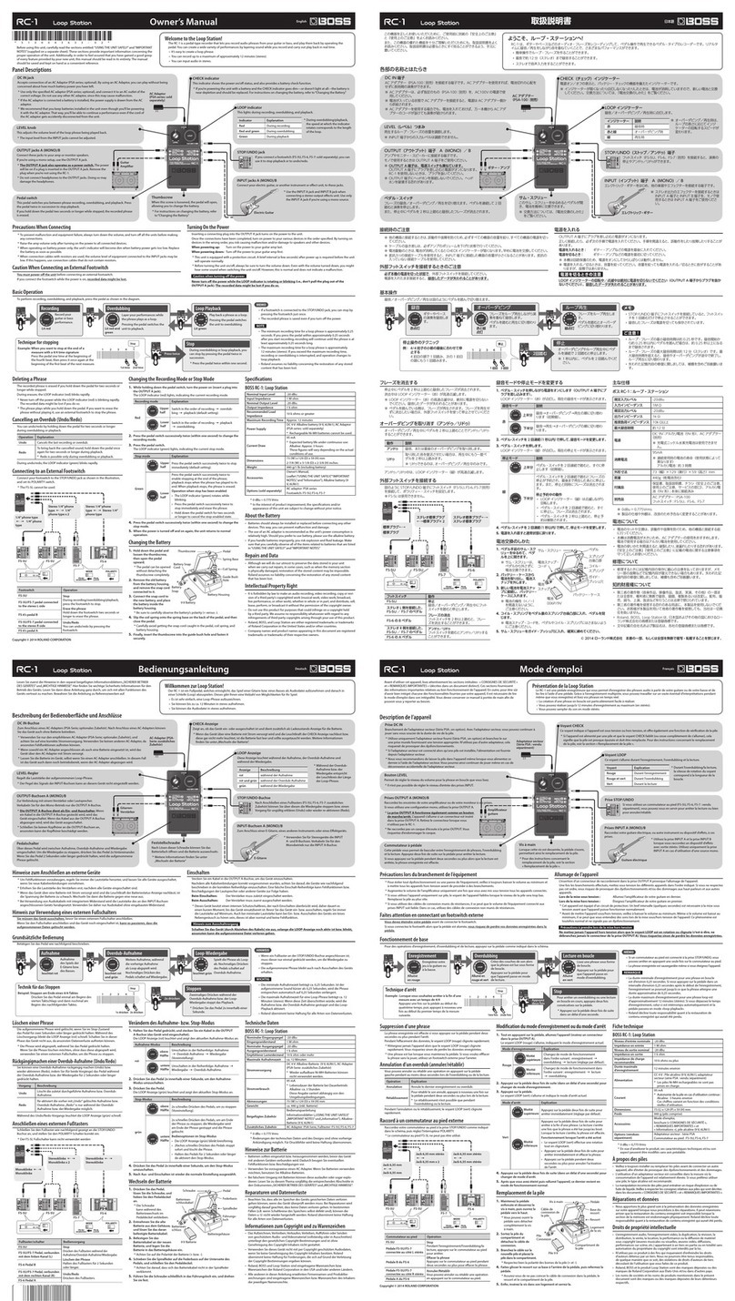 BOSSCO RC-1 User manual