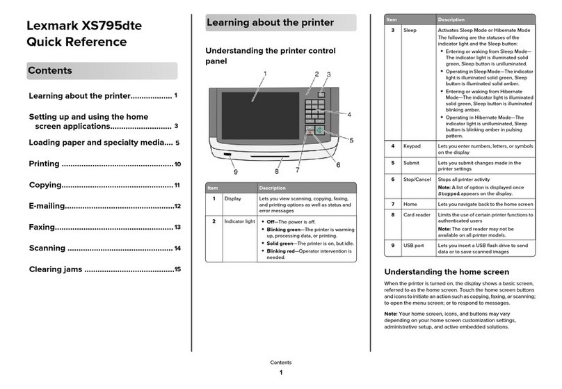 Lexmark XS795dte User manual
