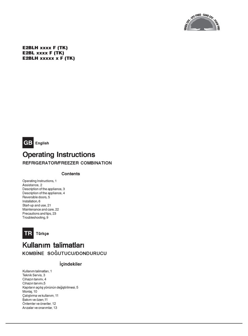 Hotpoint E2BLH xxxx F (TK) operating instructions