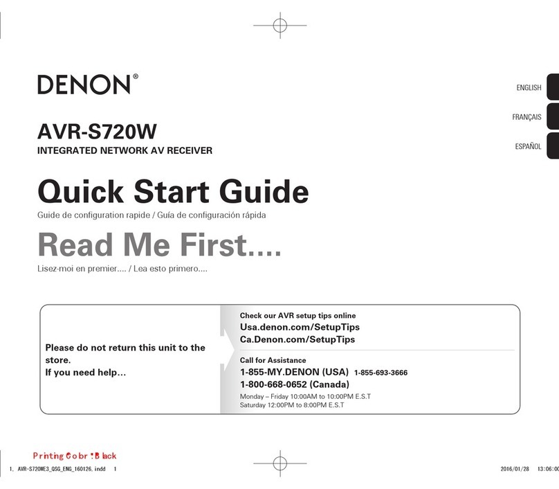 Denon avr-s720w quick start guide
