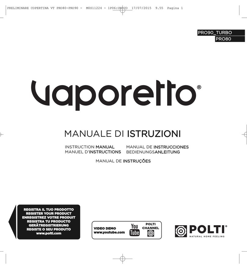 POLTI vaporetto pro90 turbo instruction manual