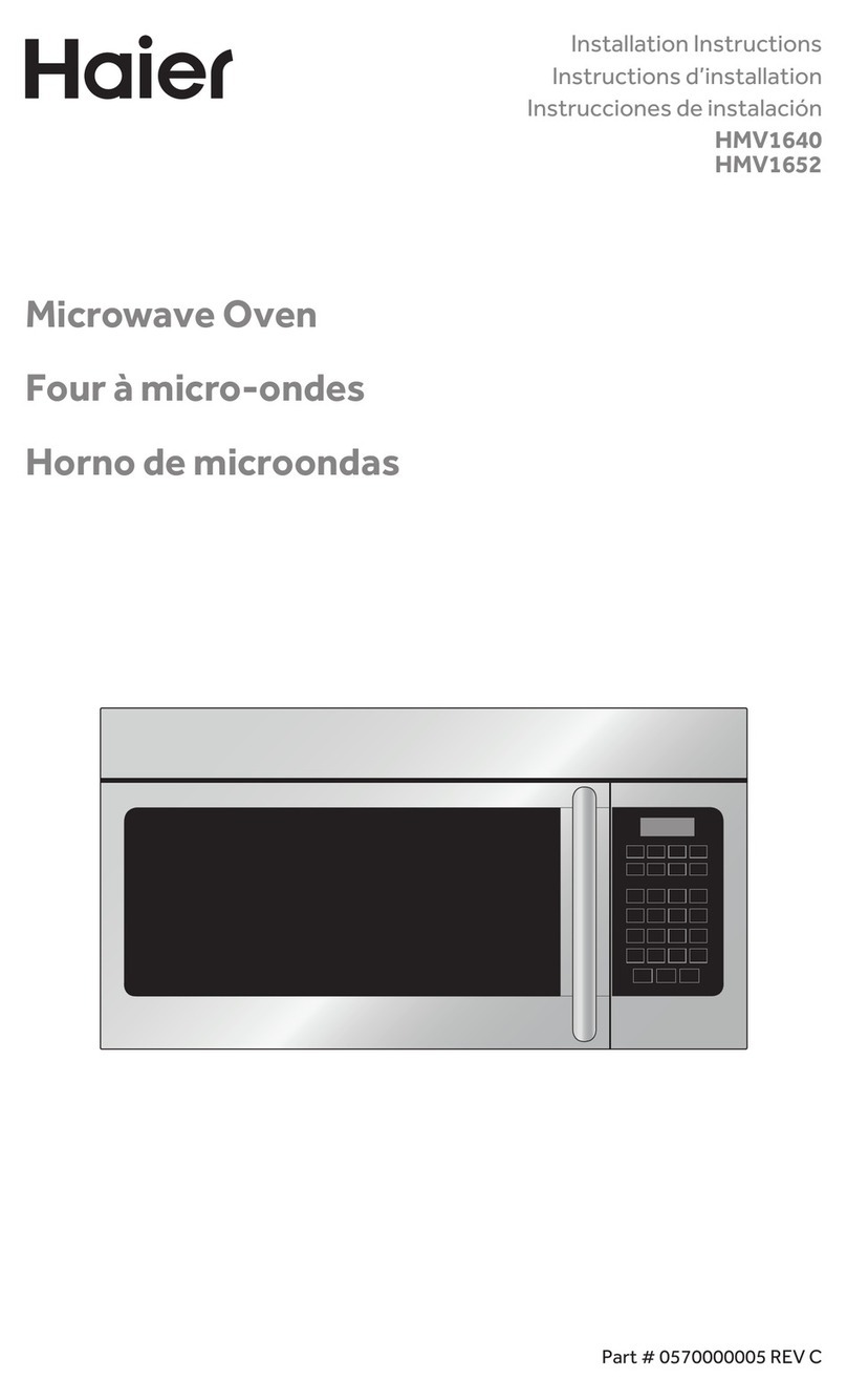 Haier HMV1640 installation instructions
