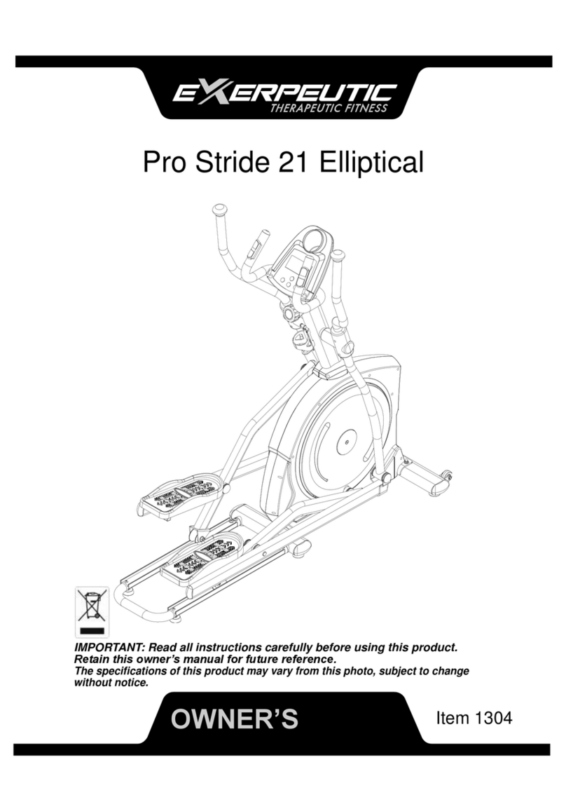 Exerpeutic Pro Stride 21 owner's manual