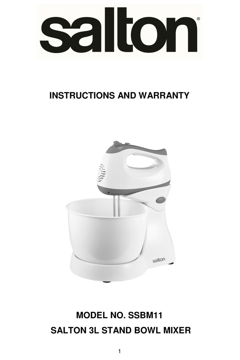 Salton SSBM11 Instructions and warranty