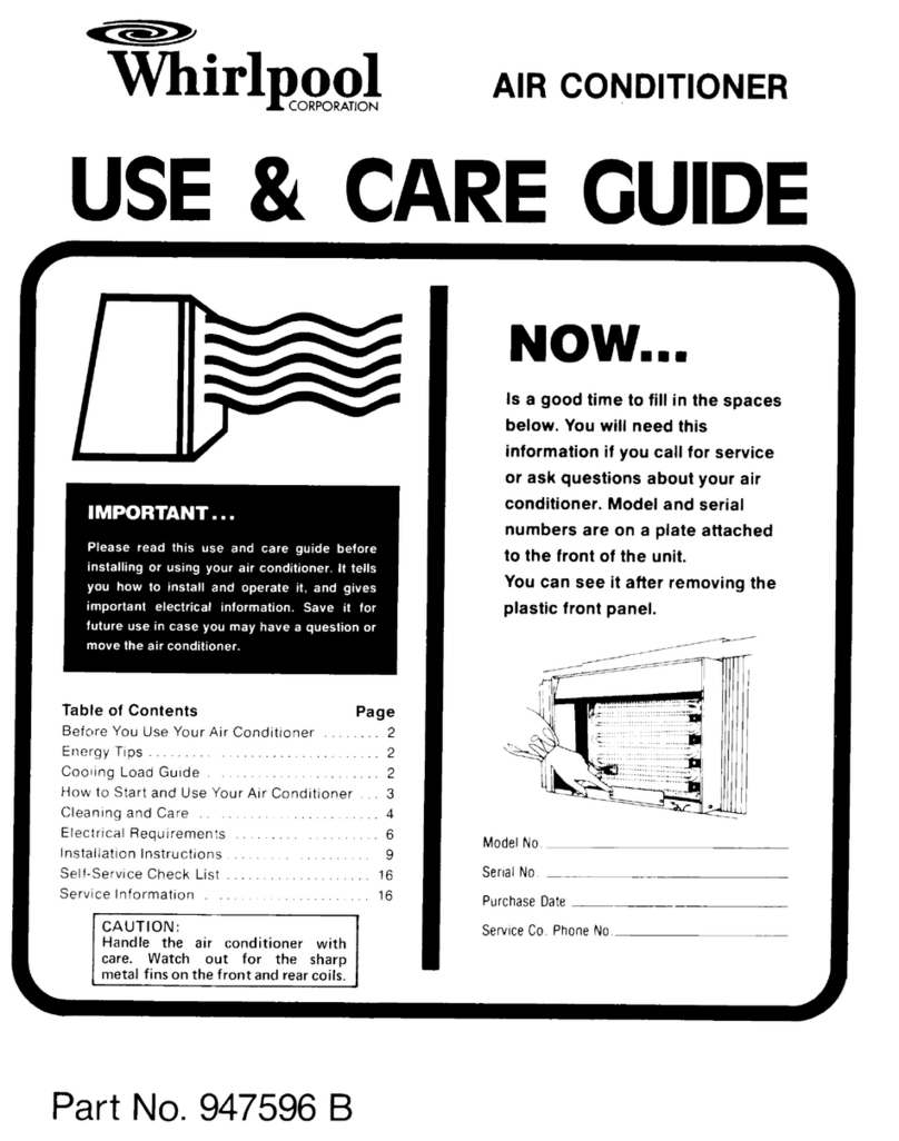 Whirlpool 947596 B User manual