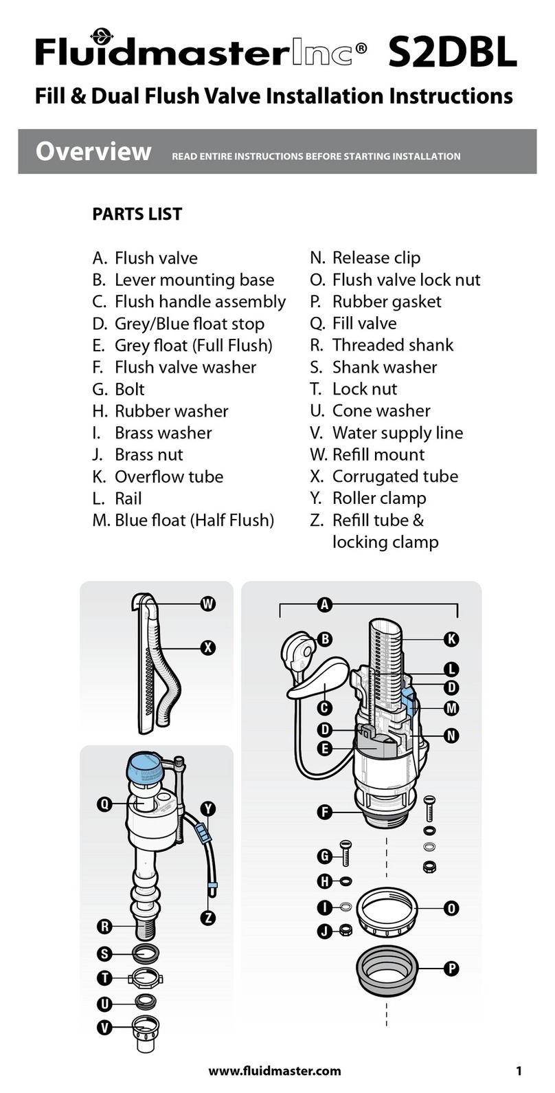 Fluidmaster S2DBL User manual