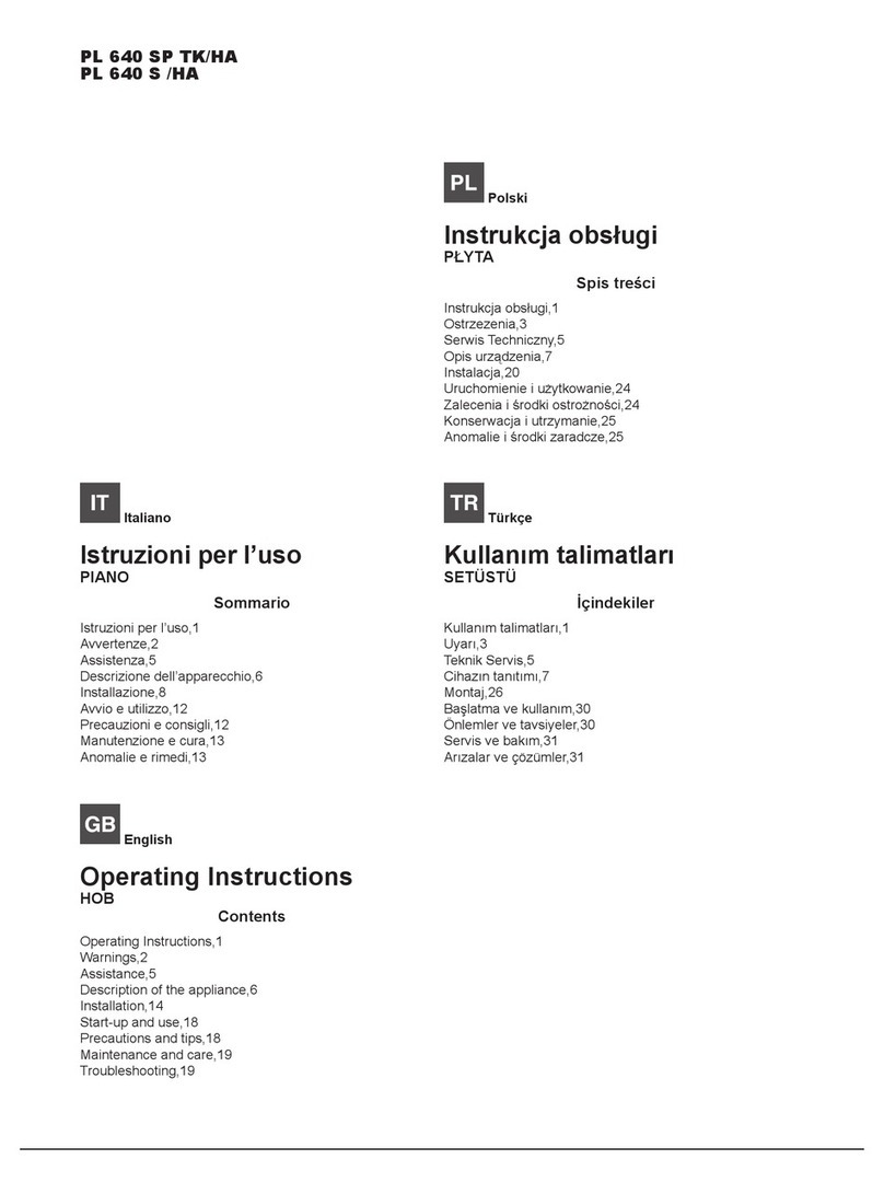 Hotpoint PL 640 SP TK/HA User manual