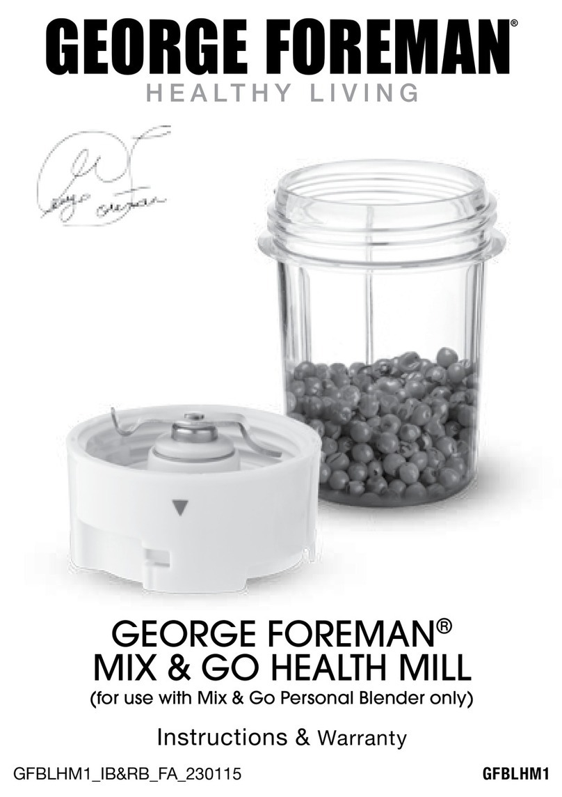 George Foreman GFBLHM1 Instructions & warranty