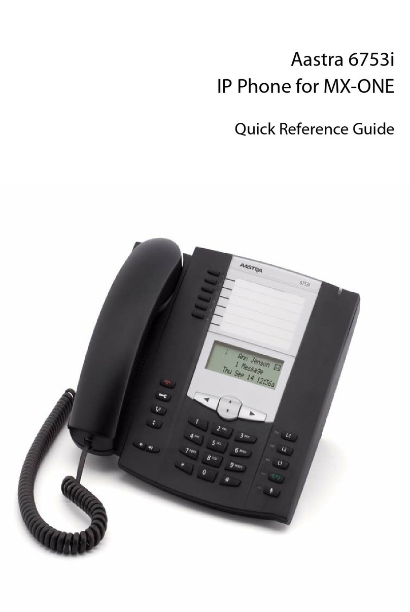 Aastra 6753I Quick reference guide