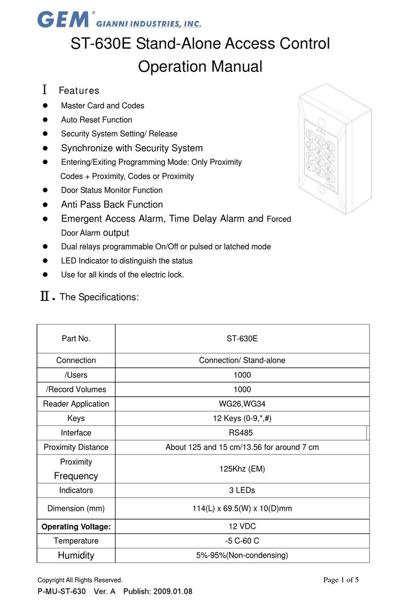 Gianni Industries ST-630E Operation manual