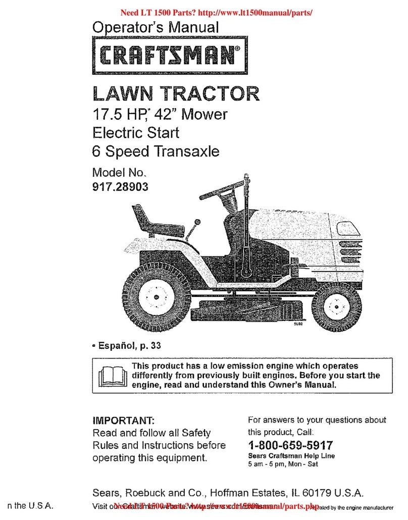Crafstman lt 1500 User manual